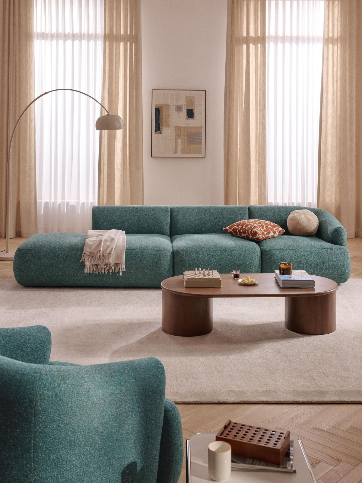 Fiorvana Bouclé Modular Chaise (2-Seater)
