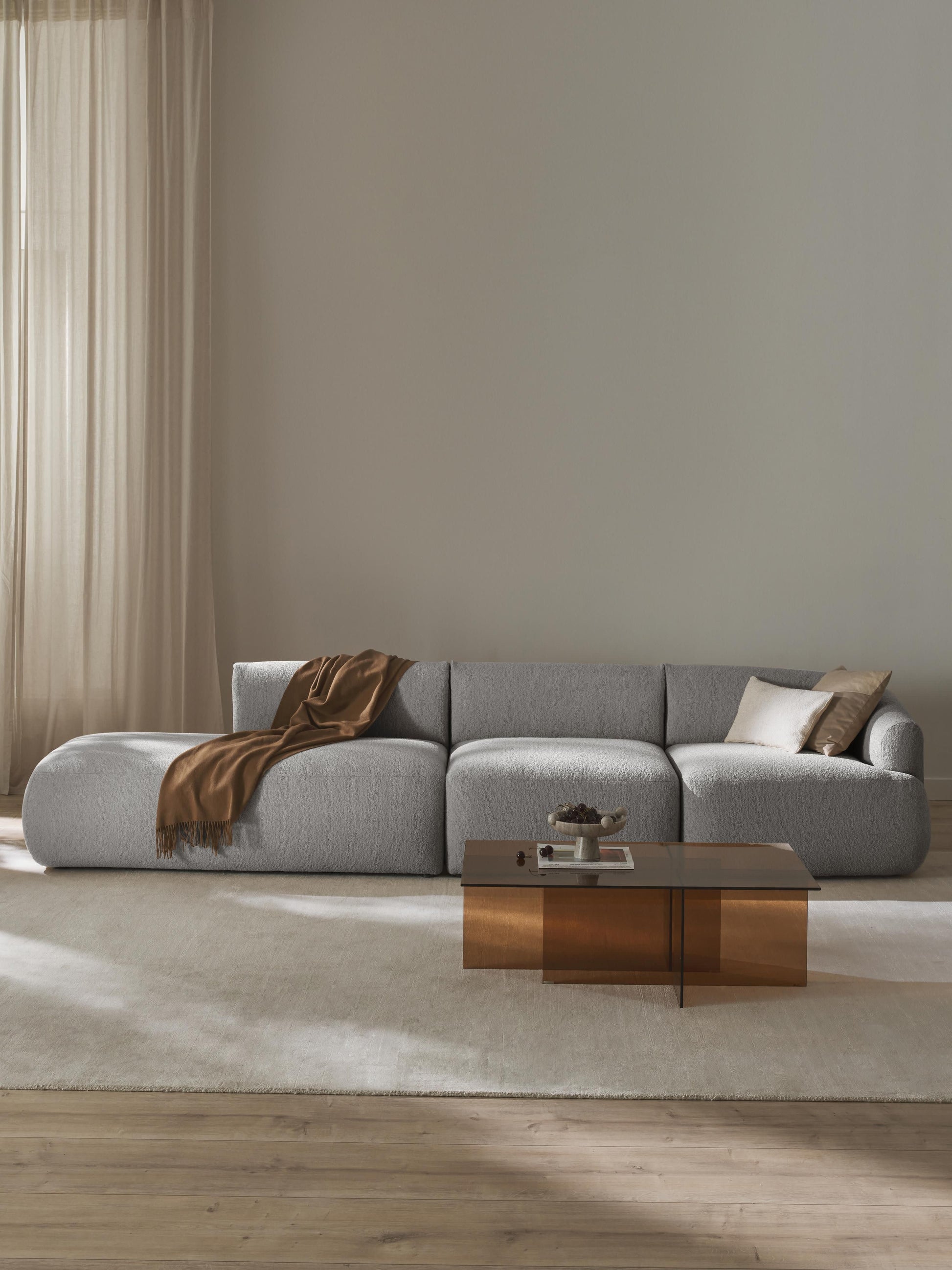 Fiorvana Bouclé Modular Chaise (2-Seater)
