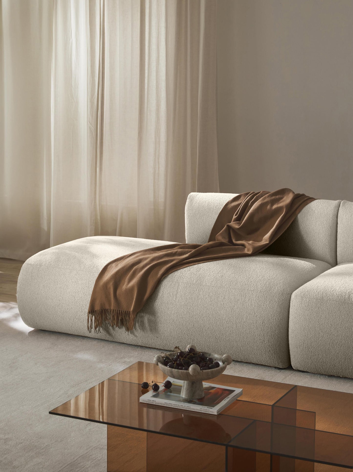 Fiorvana Chaise Module in Bouclé