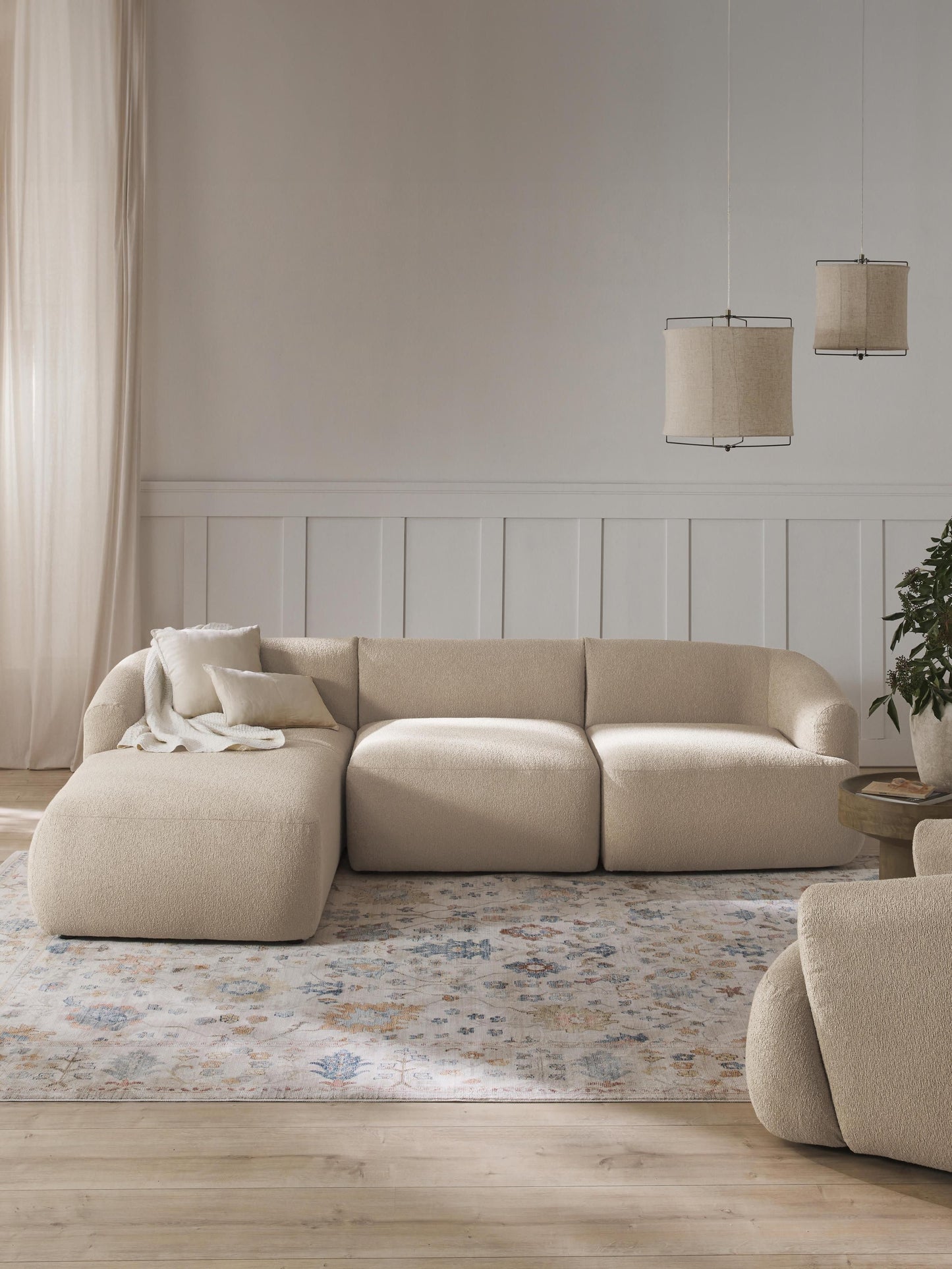 Fiorvana Modular Corner Sofa in Bouclé (3-Seater)