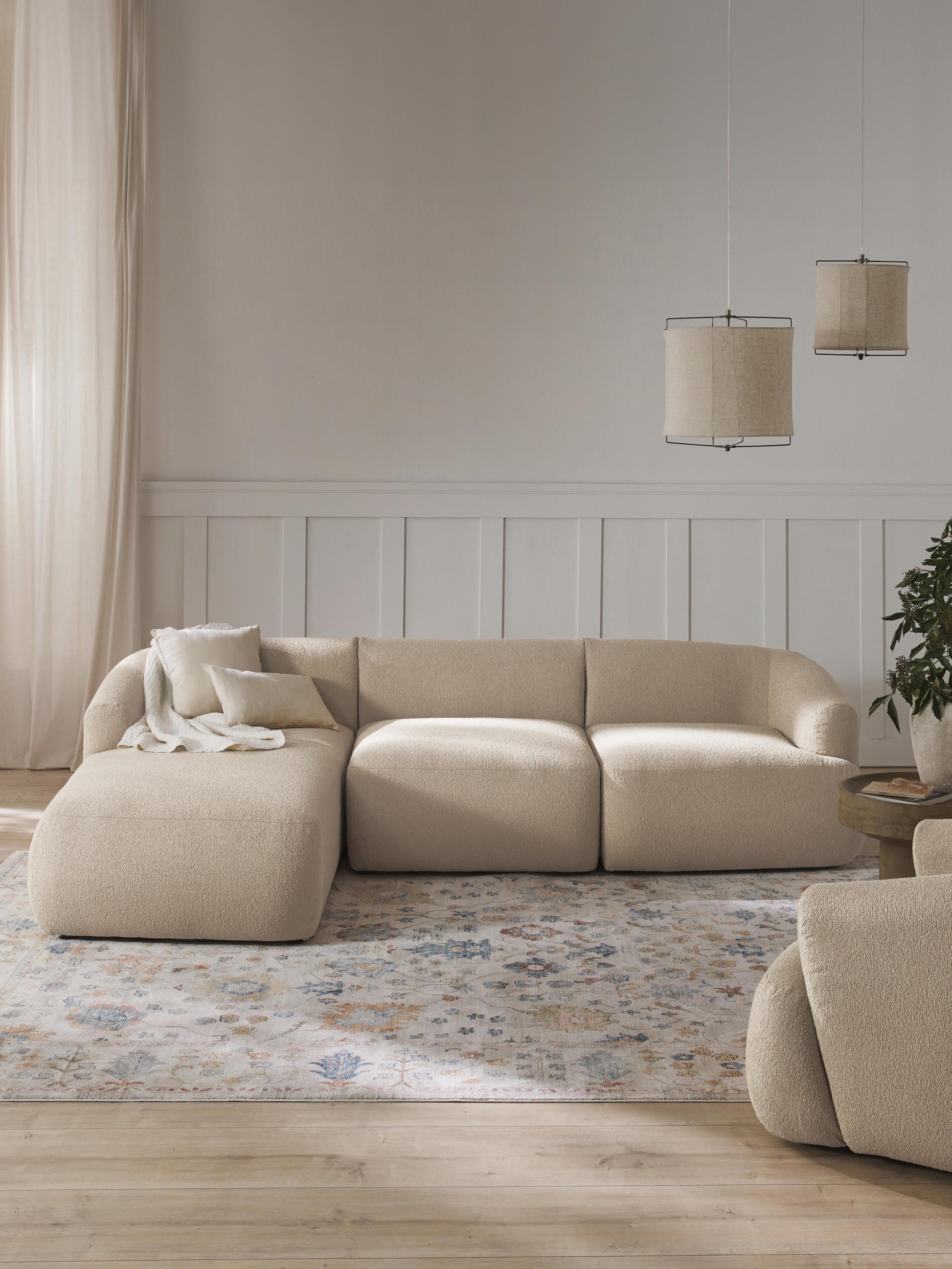 Fiorvana Modular Corner Sofa in Bouclé (3-Seater)
