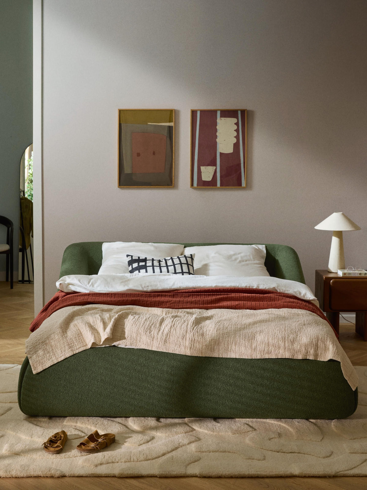 Fiorvana Upholstered Bed in Bouclé