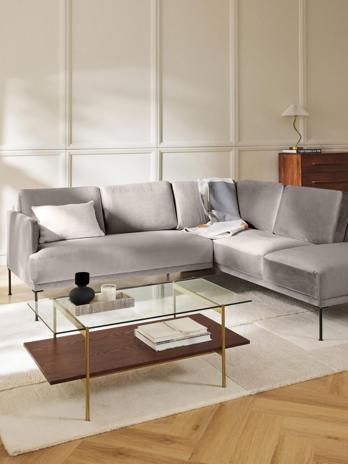 Fluvarsi Corner Sofa in Velvet