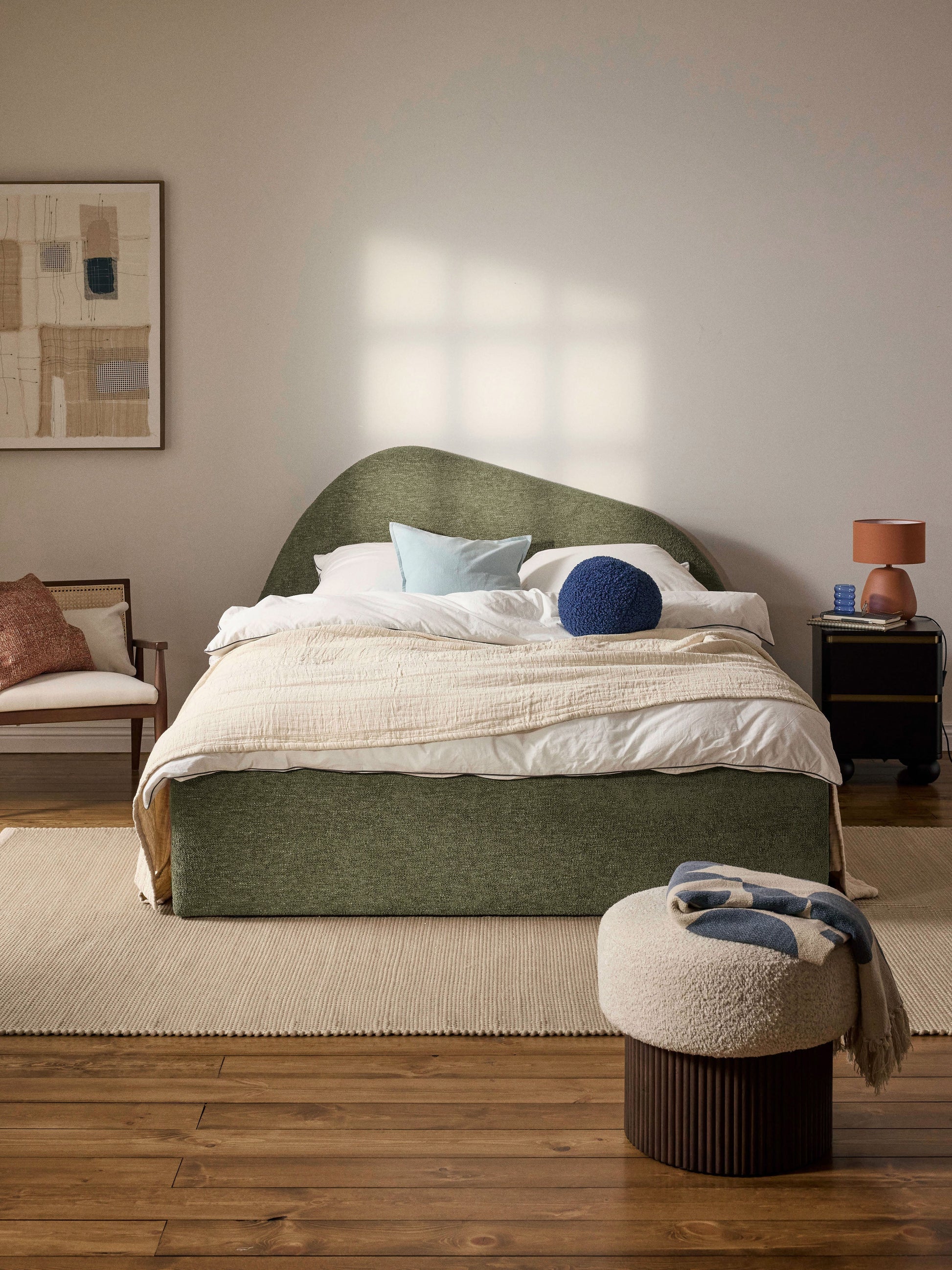Garzoli Upholstered Bed in Bouclé