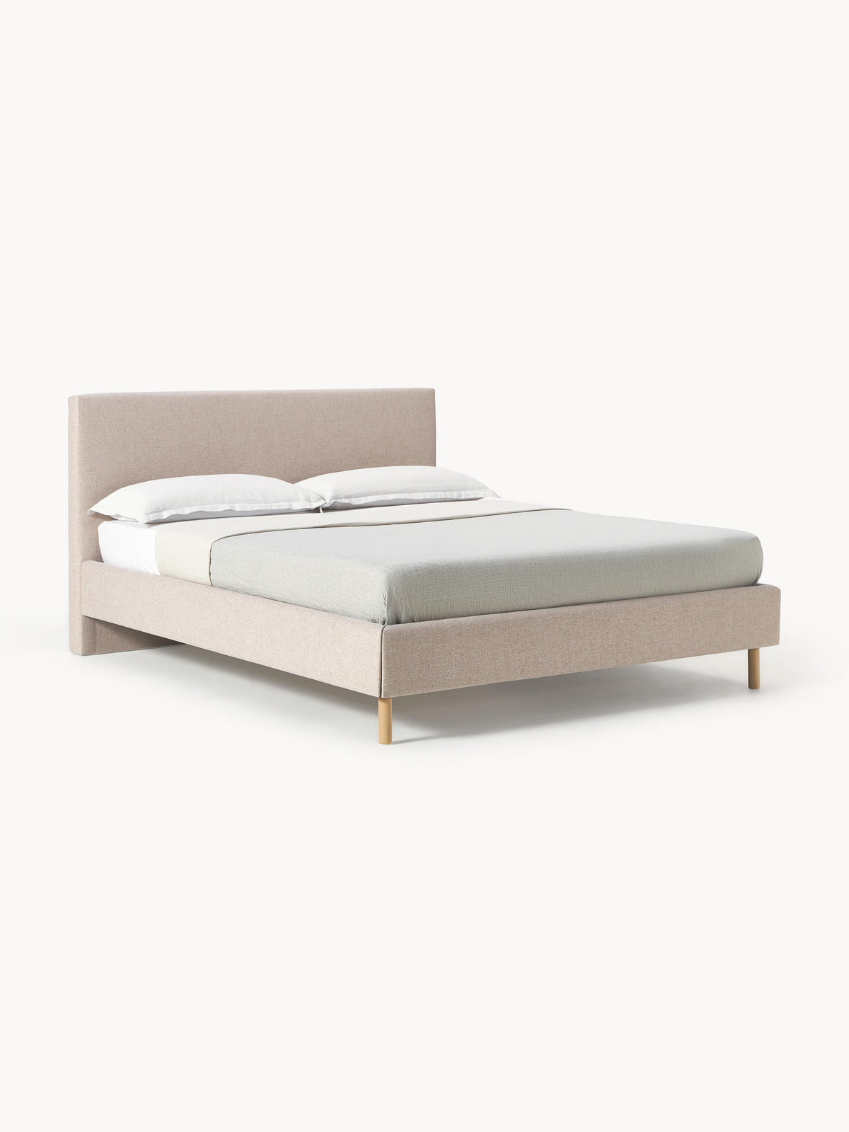 Giulbero Upholstered Bed with Wooden Feet
