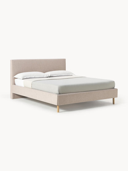 Giulbero Upholstered Bed with Wooden Feet
