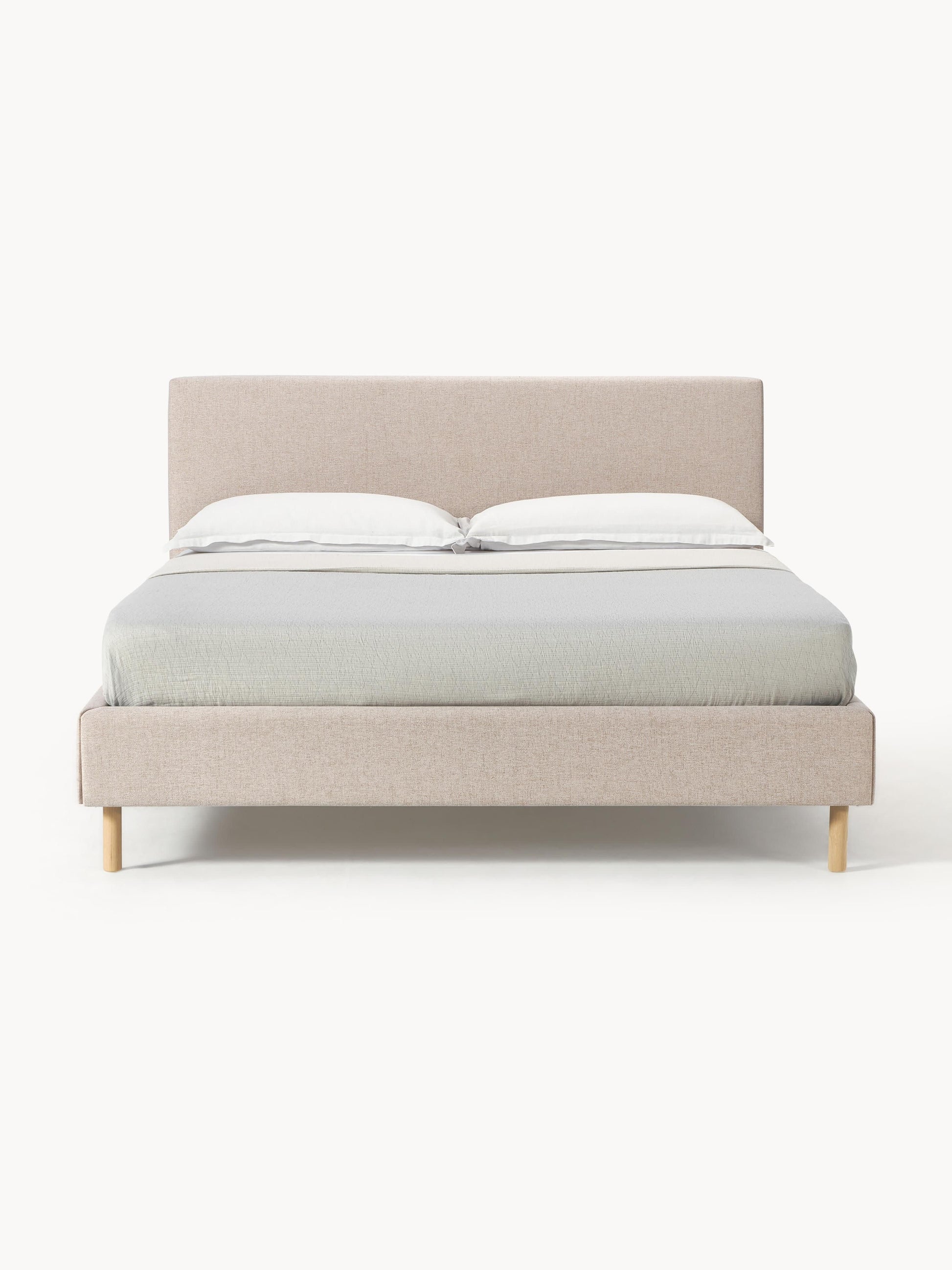 Giulbero Upholstered Bed with Wooden Feet