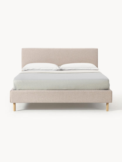 Giulbero Upholstered Bed with Wooden Feet