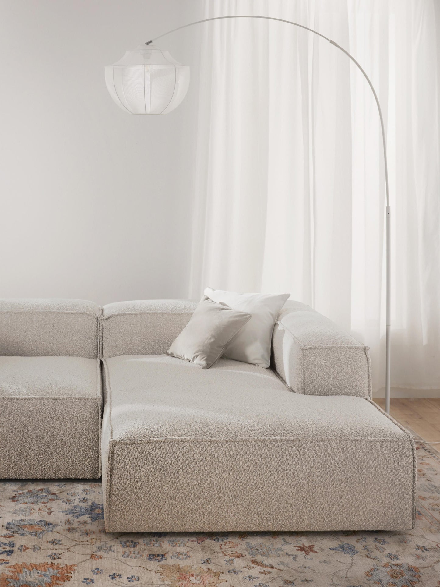 Lenvarro Bouclé Ottoman Corner Module