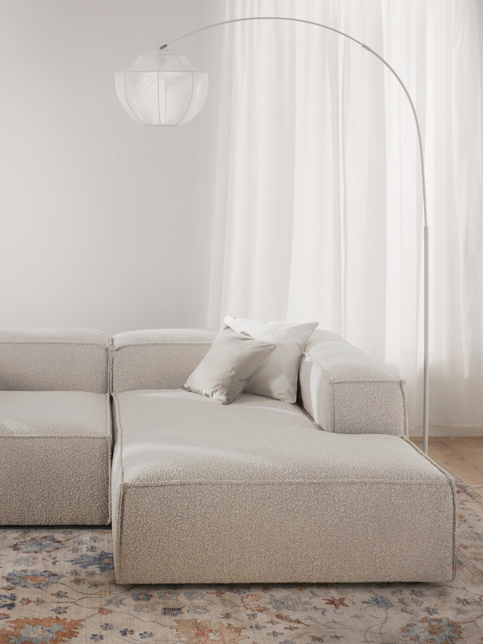 Lenvarro Bouclé Ottoman Corner Module