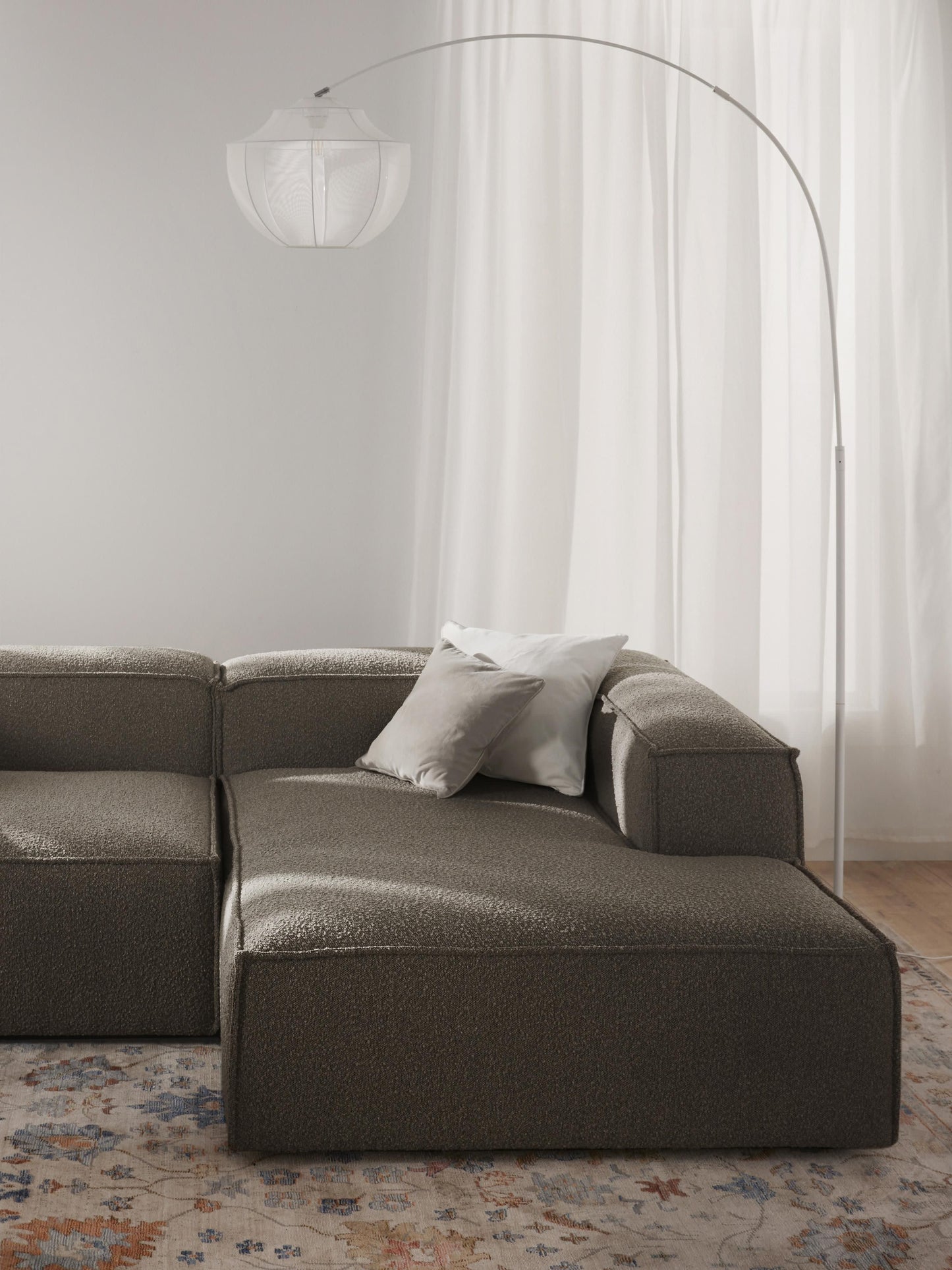 Lenvarro Bouclé Ottoman Corner Module