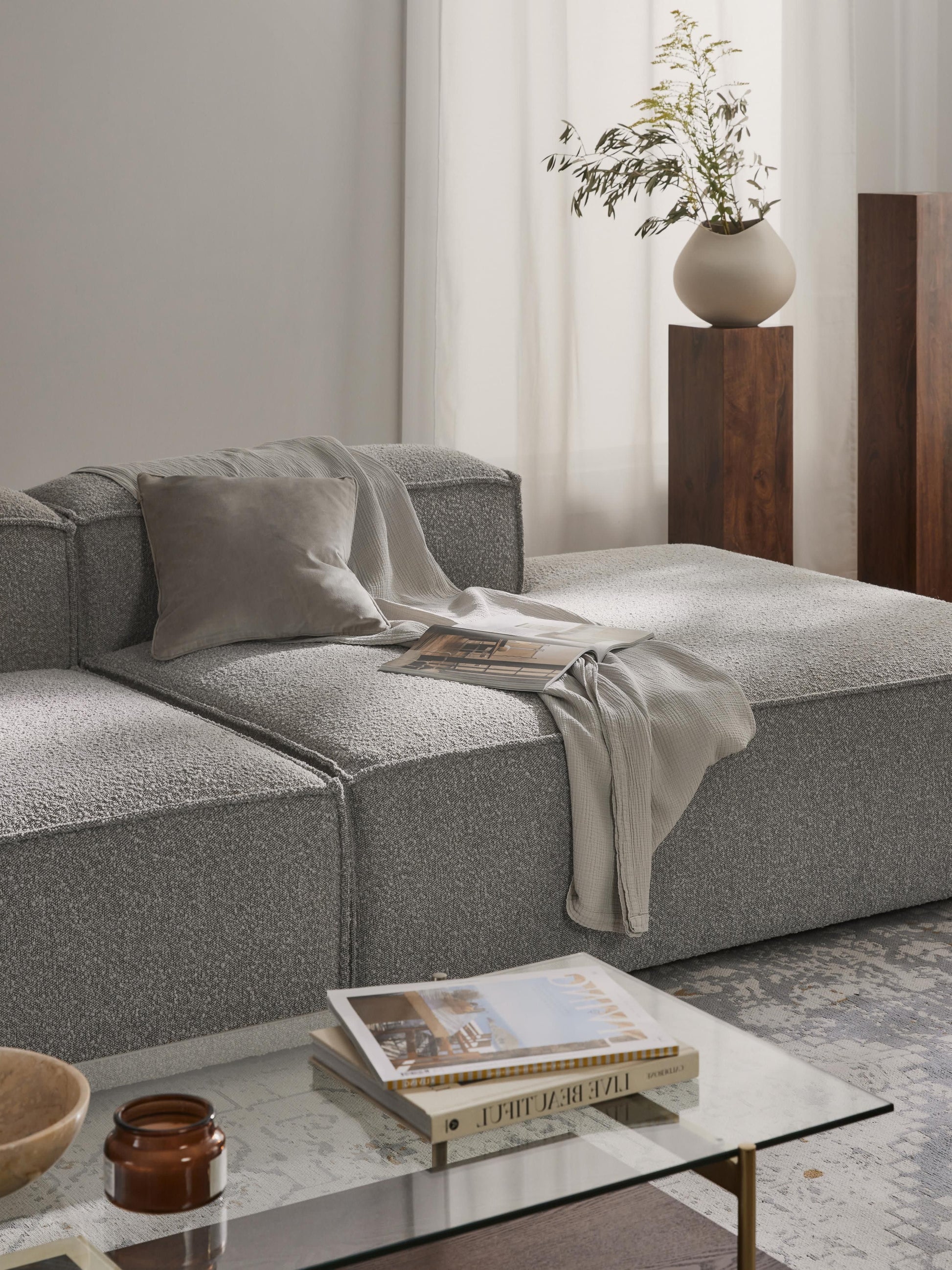 Lenvarro Bouclé Ottoman Module