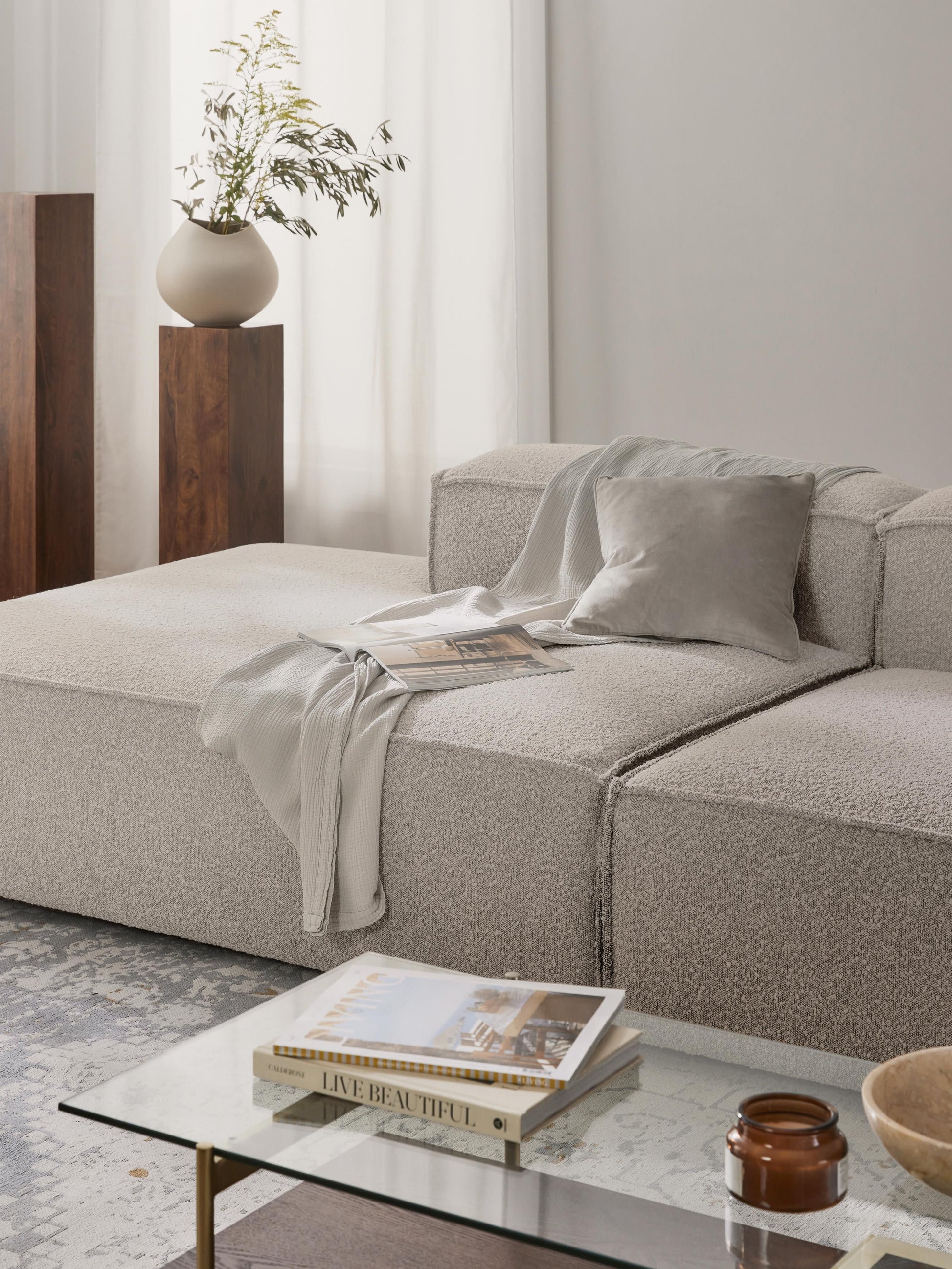 Lenvarro Bouclé Ottoman Module