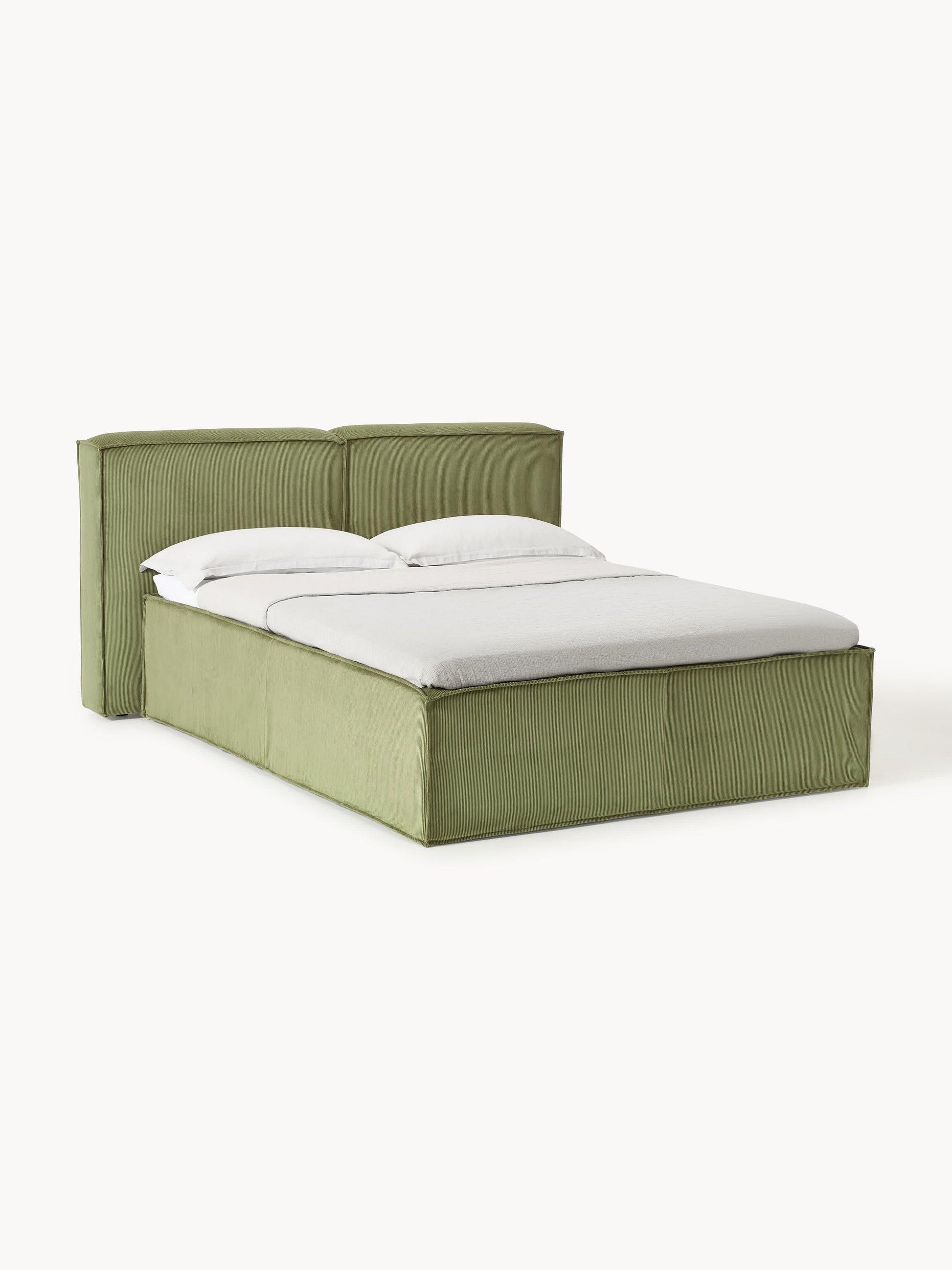 Lenvarro Box Spring Bed in Corduroy