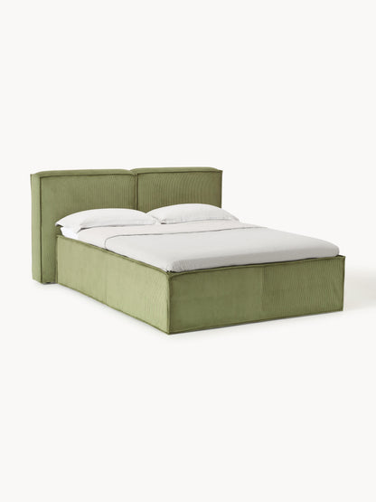 Lenvarro Box Spring Bed in Corduroy