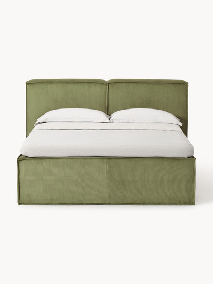 Lenvarro Box Spring Bed in Corduroy