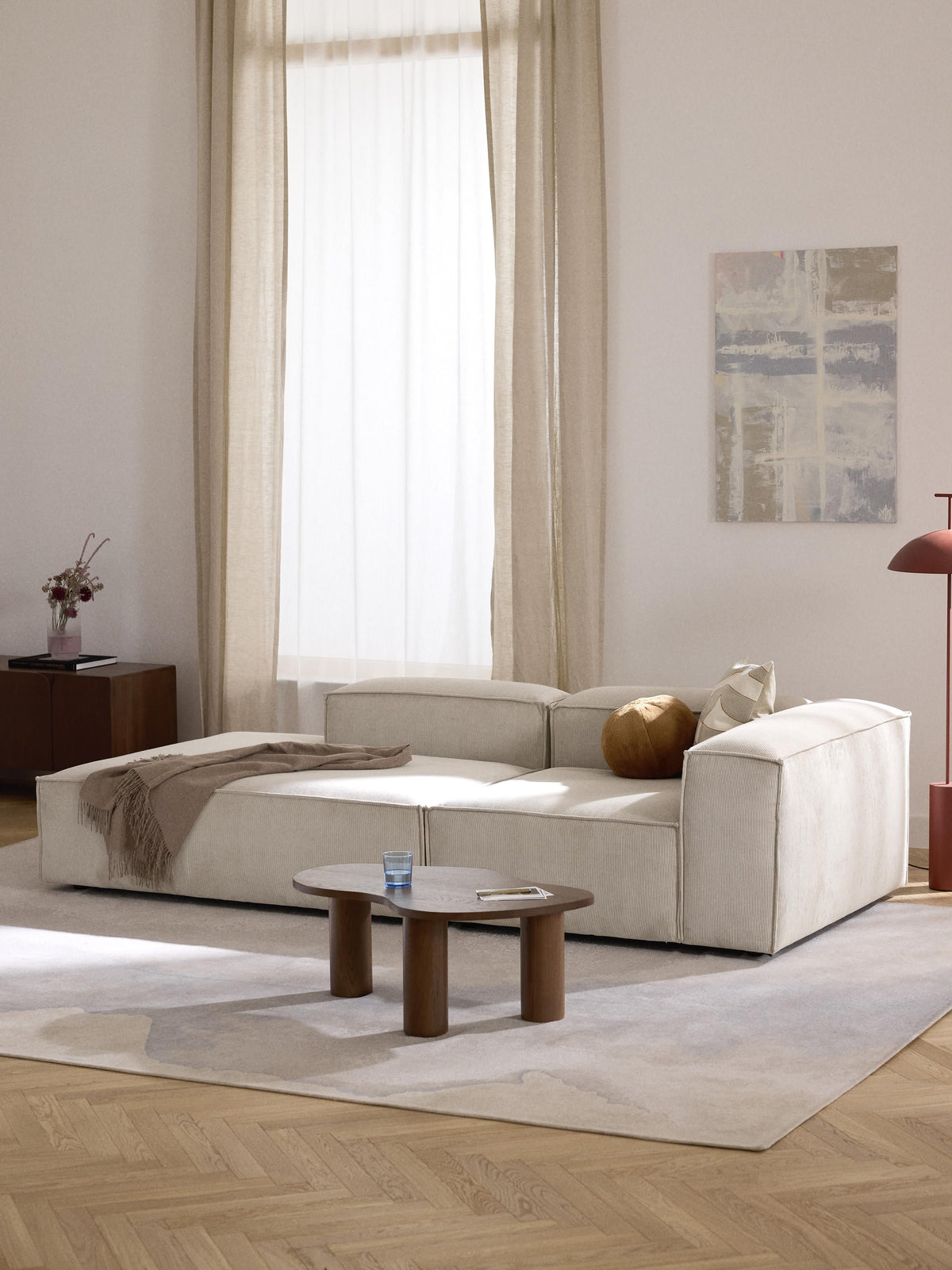 Lenvarro Corduroy Modular Ottoman