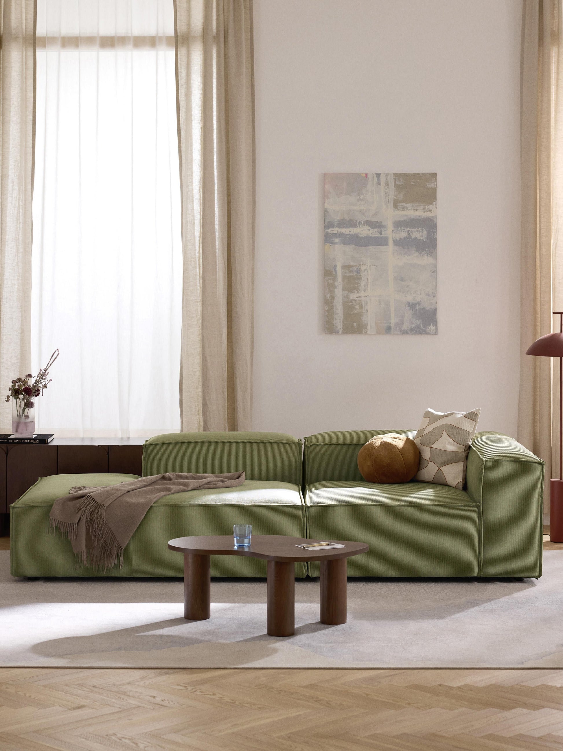 Lenvarro Corduroy Modular Ottoman