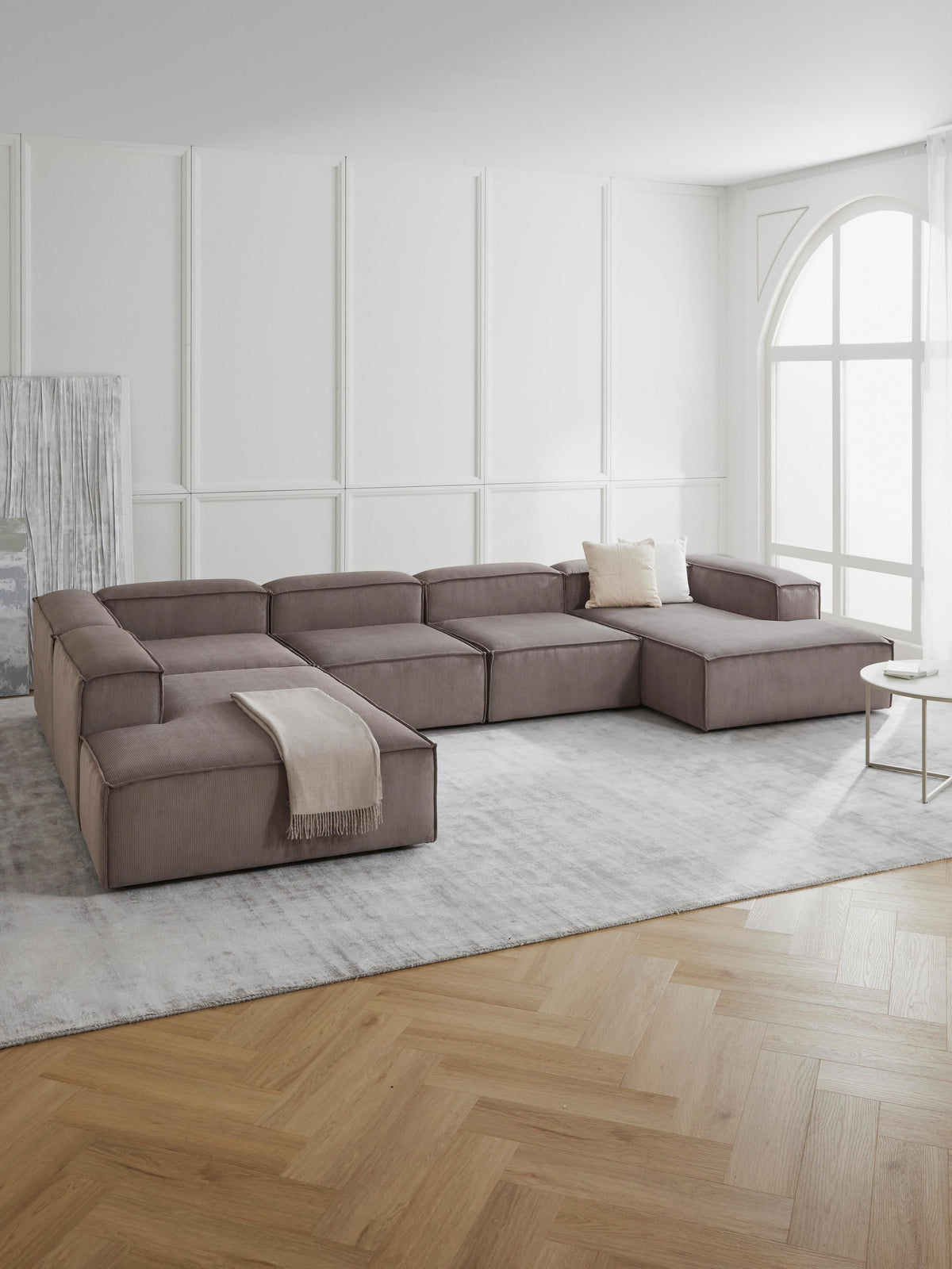 Lenvarro Corduroy Ottoman Corner Module