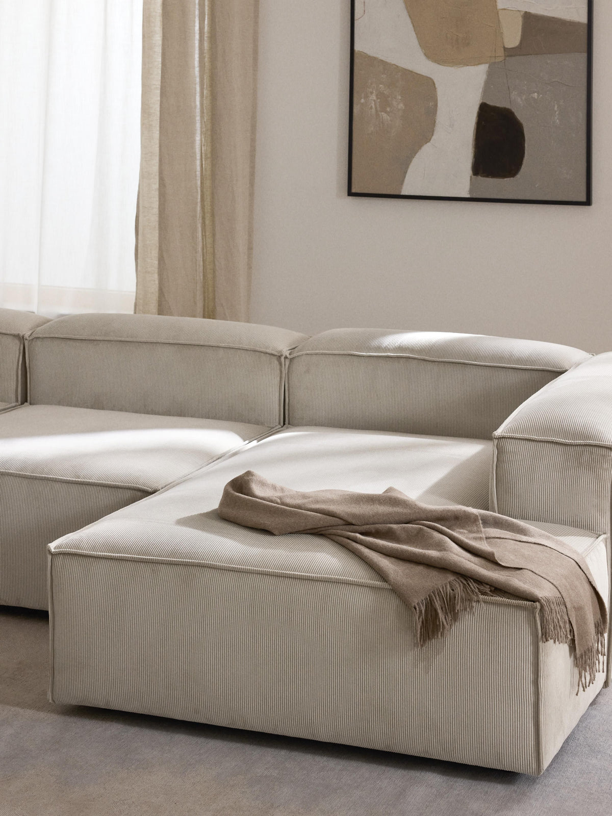 Lenvarro Corduroy Ottoman Corner Module