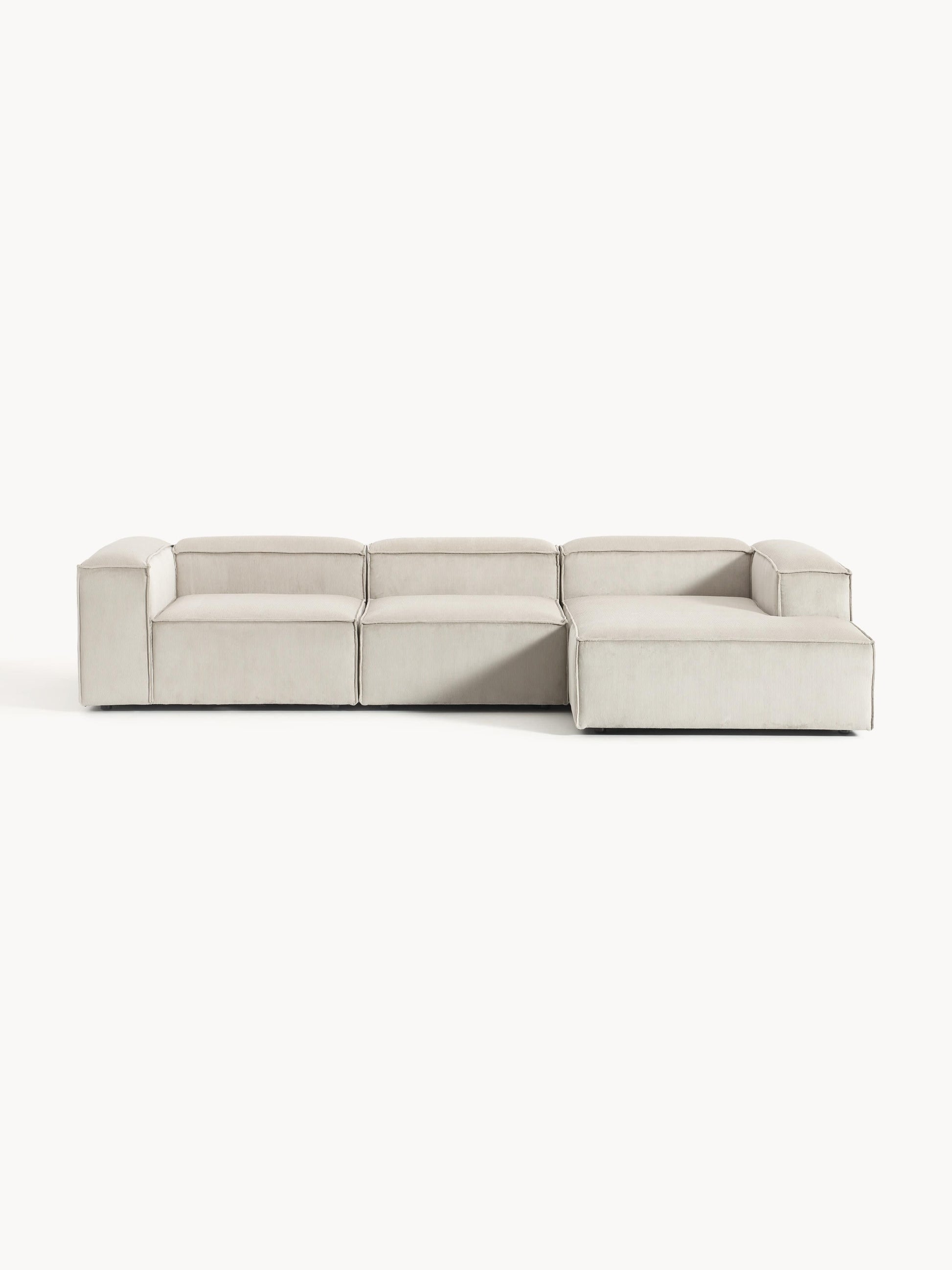 Lenvarro Modular Corduroy Corner Sofa (4-Seater)