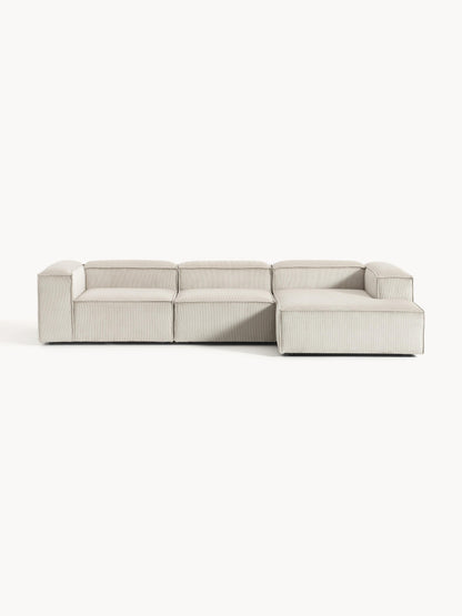 Lenvarro Modular Corduroy Corner Sofa (4-Seater)