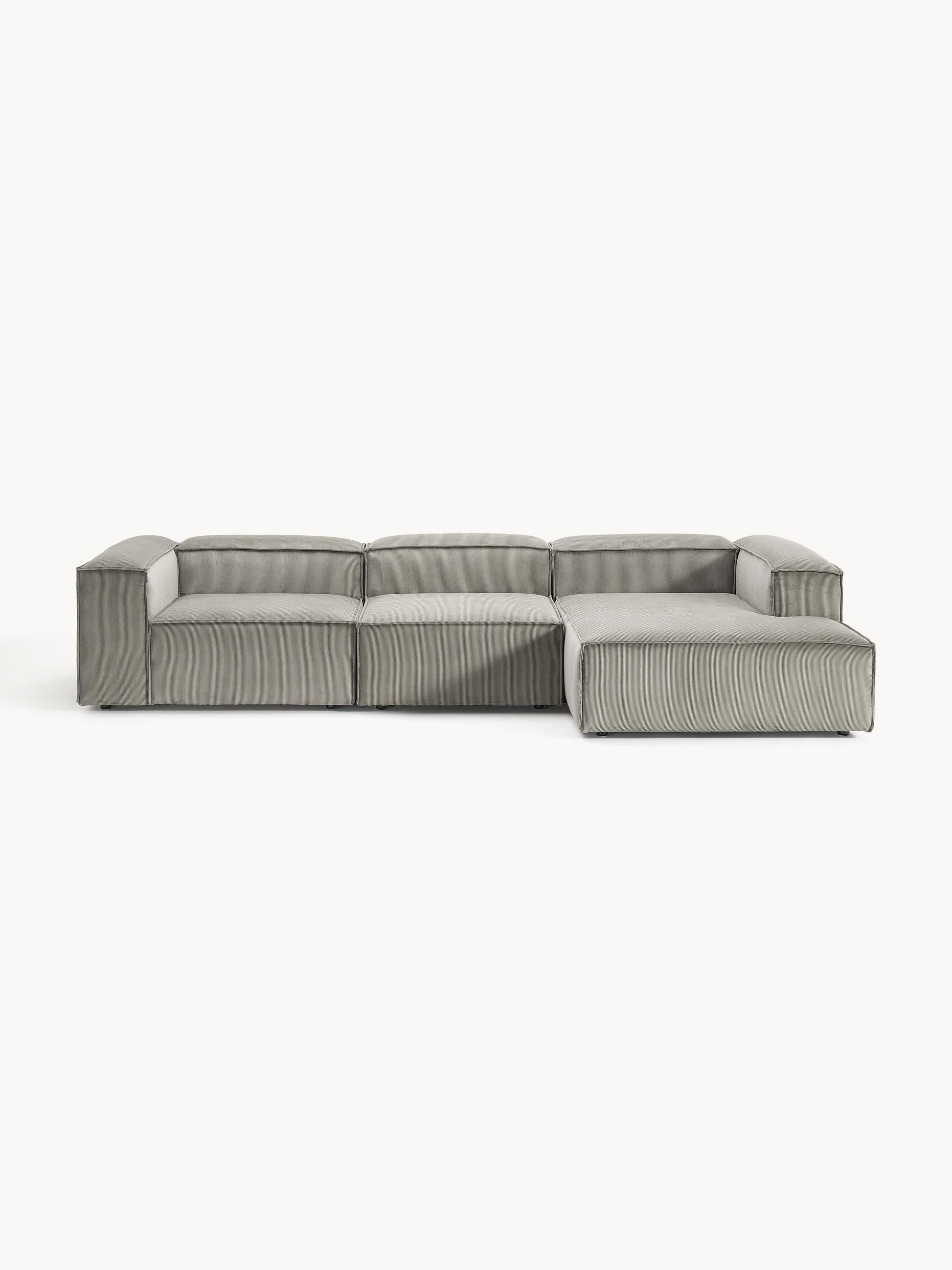 Lenvarro Modular Corduroy Corner Sofa (4-Seater)