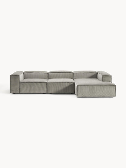 Lenvarro Modular Corduroy Corner Sofa (4-Seater)