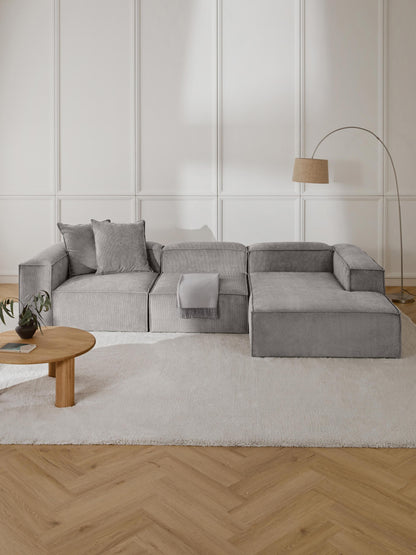 Lenvarro Modular Corduroy Corner Sofa (4-Seater)