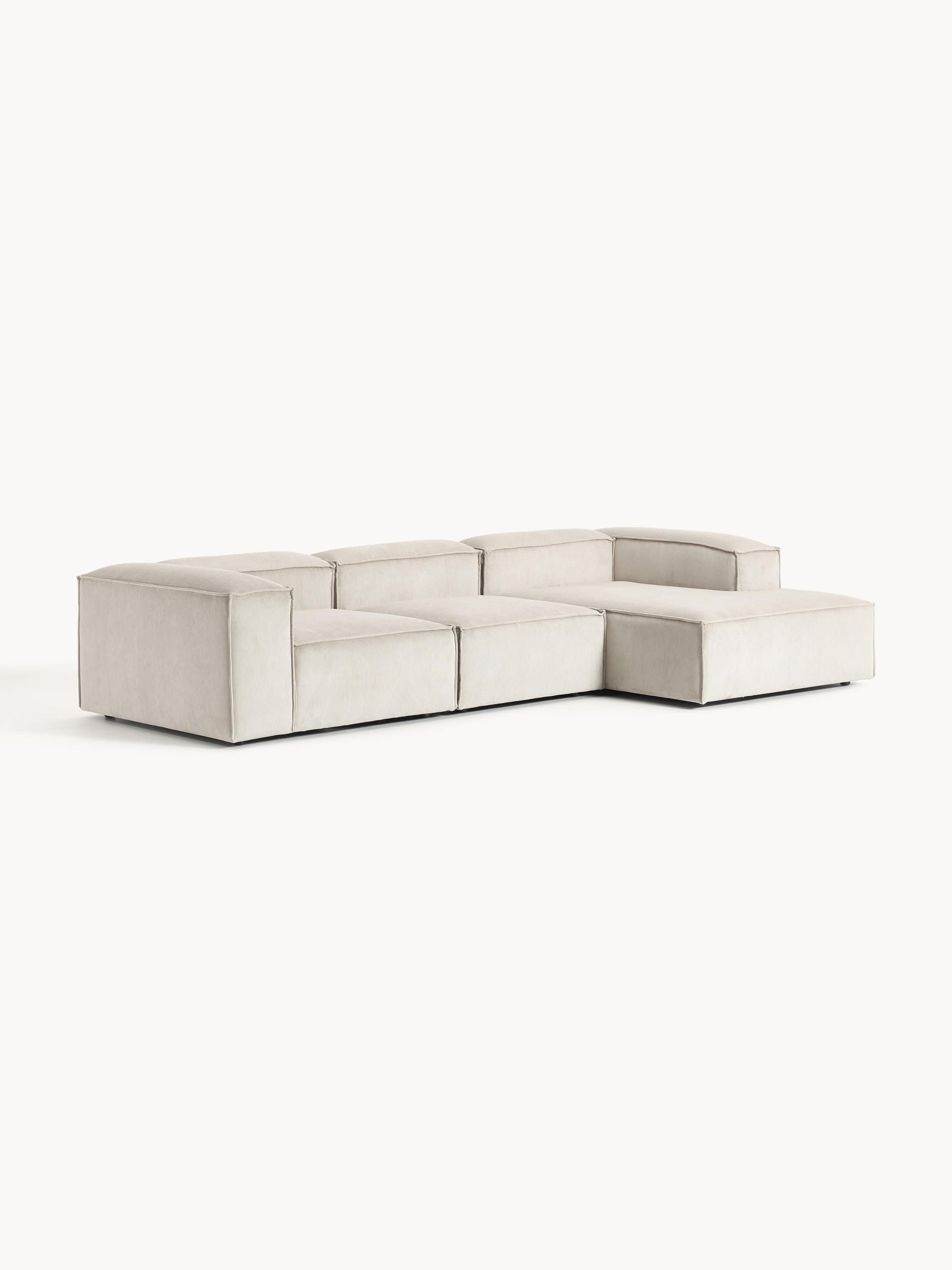 Lenvarro Modular Corduroy Corner Sofa (4-Seater)