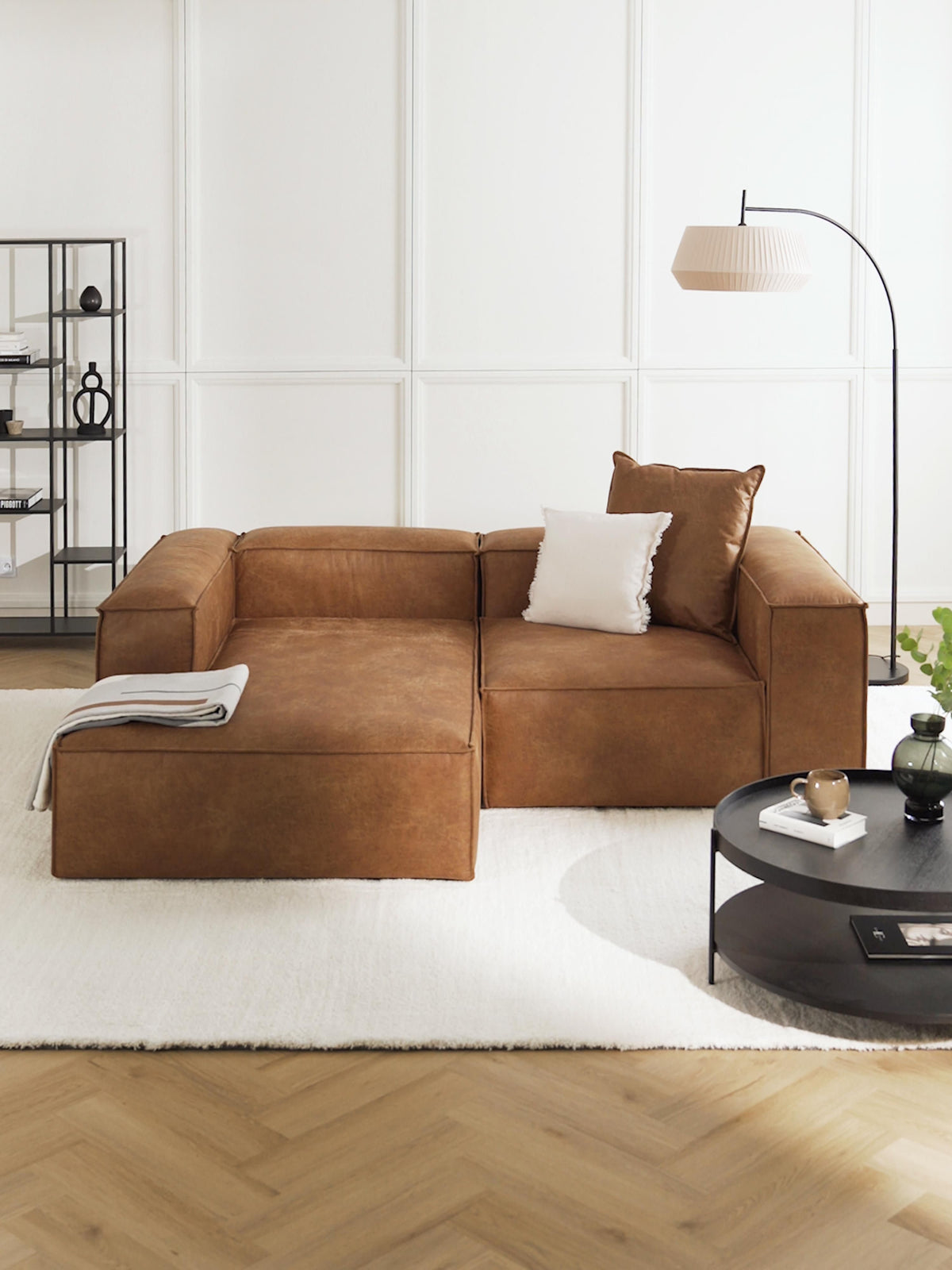 Lenvarro Modular Leather Corner Sofa (2-Seater)