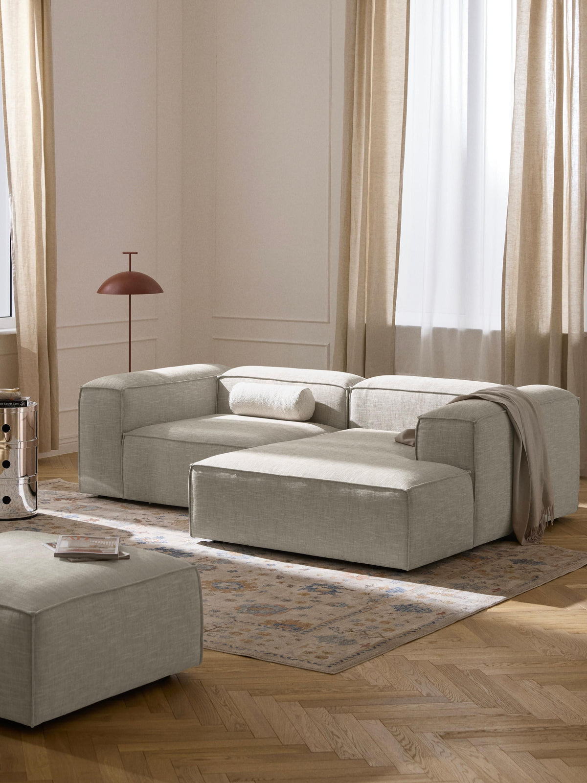 Lenvarro Modular Linen Blend Corner Sofa (2-Seater)