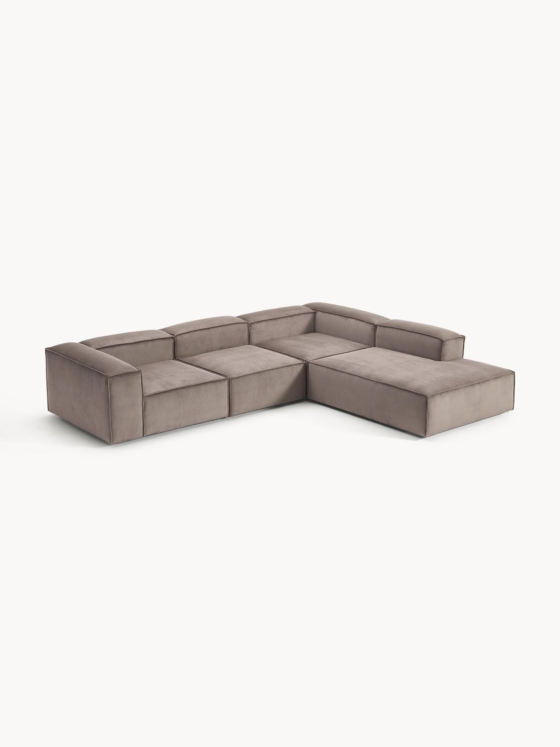 Lenvarro Modular XL Corner Sofa (4-Seater) in Corduroy