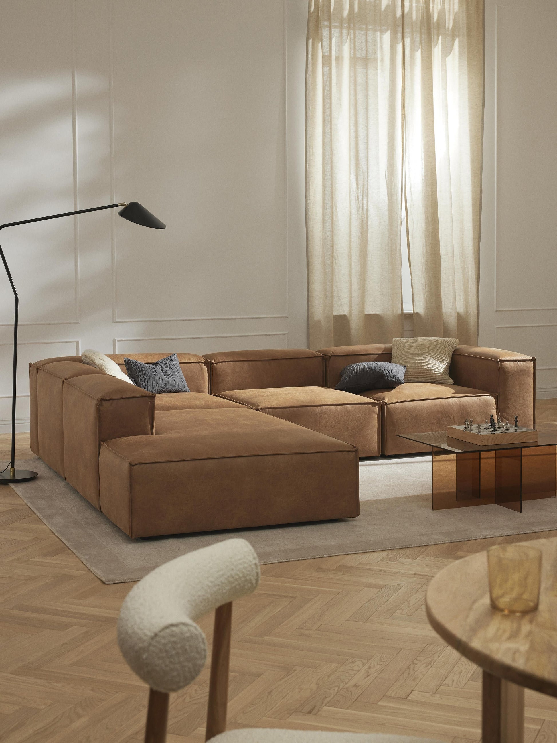 Lenvarro Modular XL Corner Sofa (4-Seater) in Leather