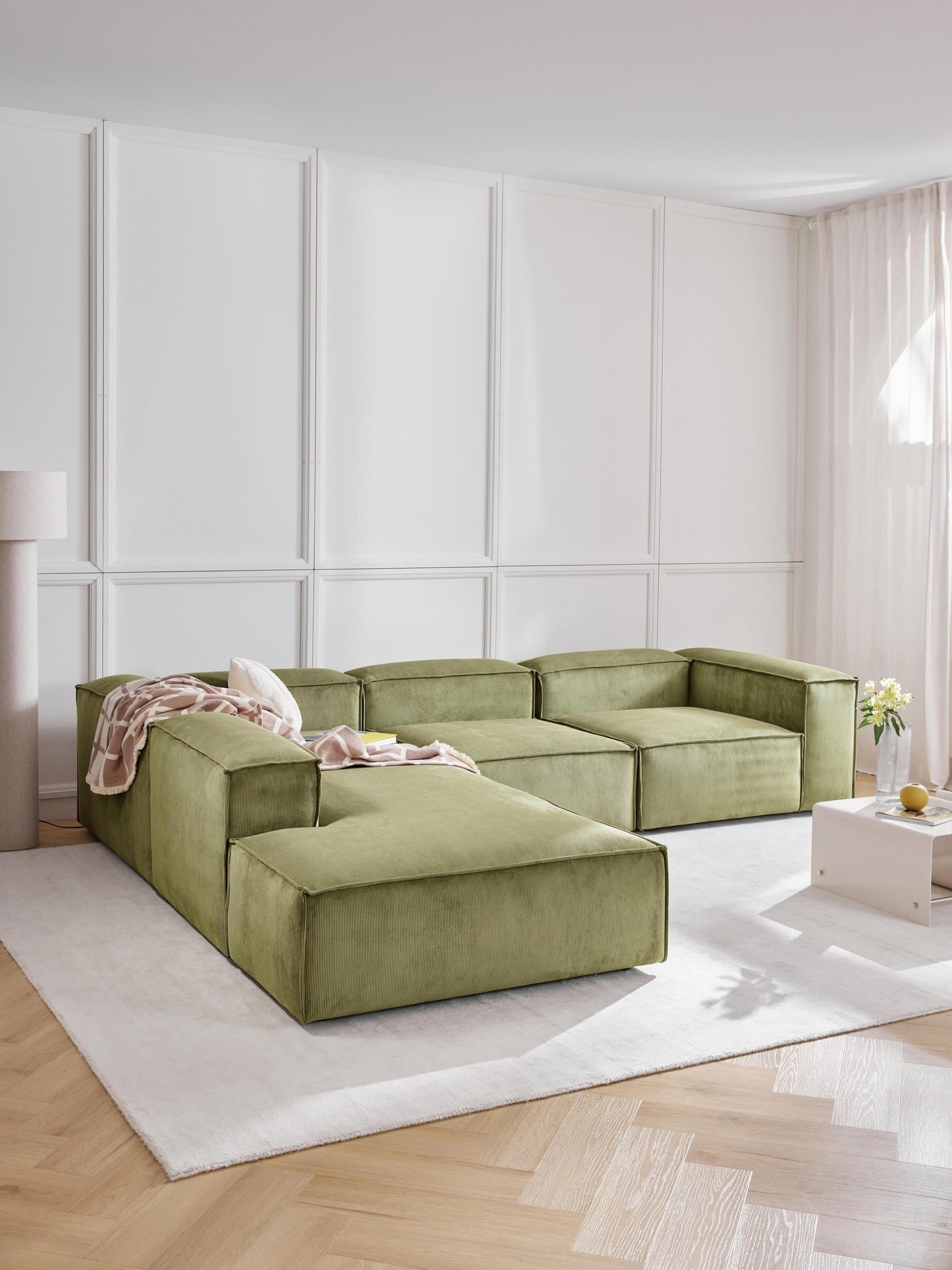 Lenvarro Ottoman Module in Corduroy
