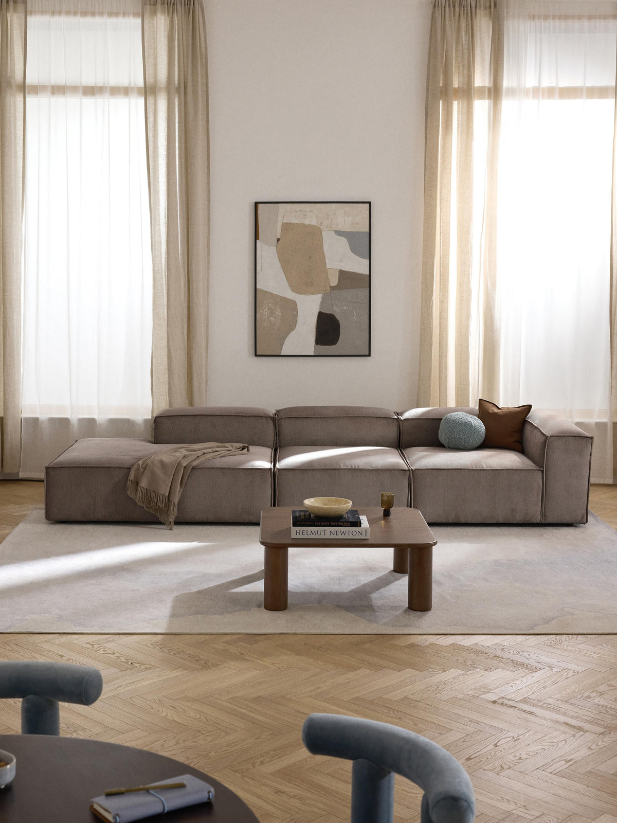Lenvarro Ottoman Module in Corduroy