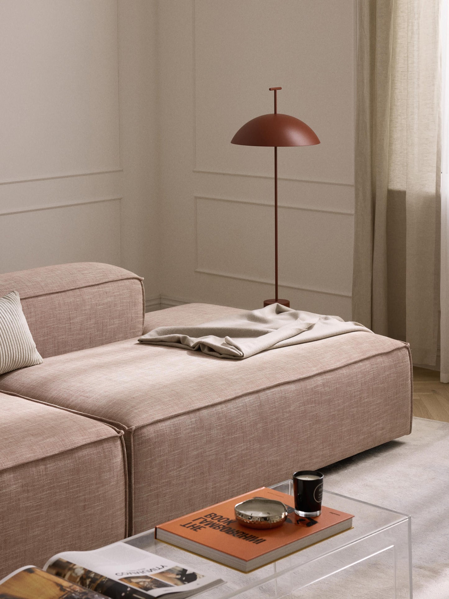 Lenvarro Ottoman Module in Linen Blend
