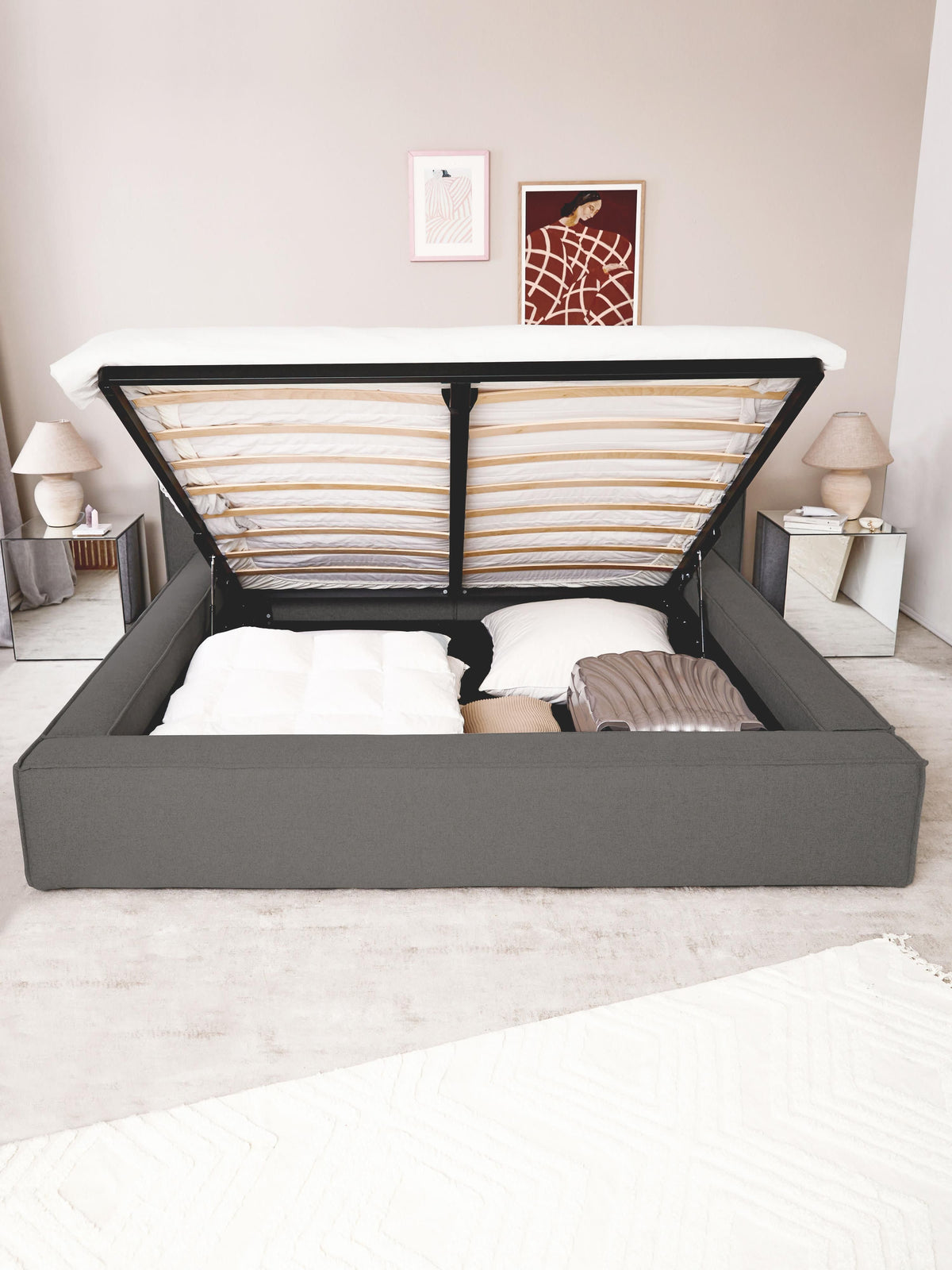Lenvarro Storage Bed, Upholstered