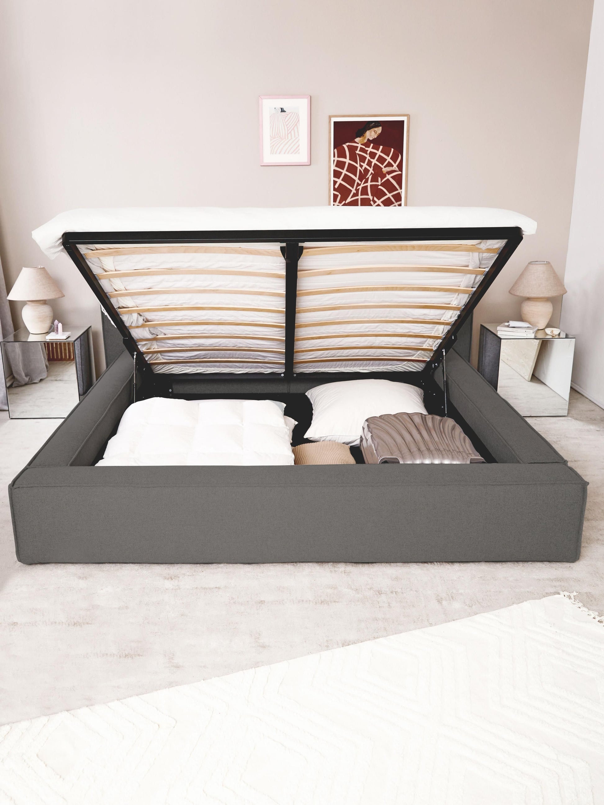 Lenvarro Storage Bed, Upholstered