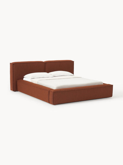 Lenvarro Upholstered Bed in Bouclé with Storage