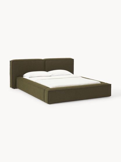 Lenvarro Upholstered Bed in Bouclé with Storage