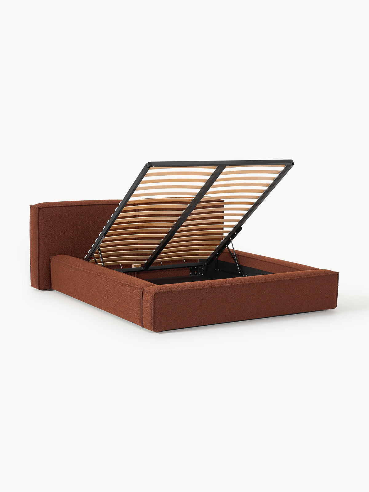 Lenvarro Upholstered Bed in Bouclé with Storage
