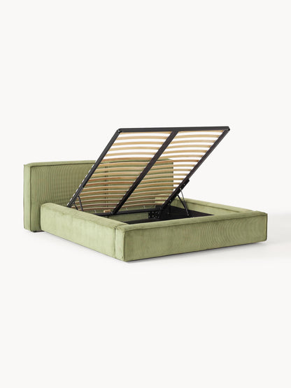 Lenvarro Upholstered Storage Bed in Corduroy