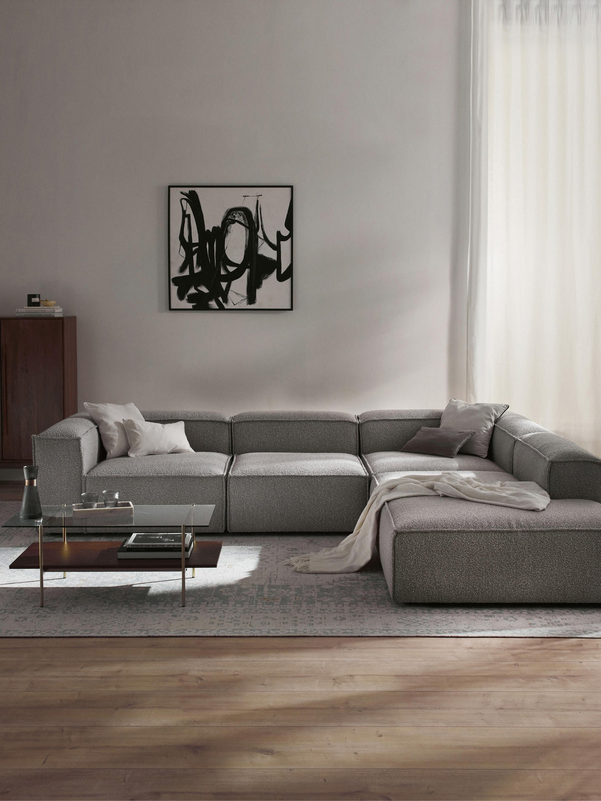 Lenvarro XL Modular Bouclé Corner Sofa (4-Seater)