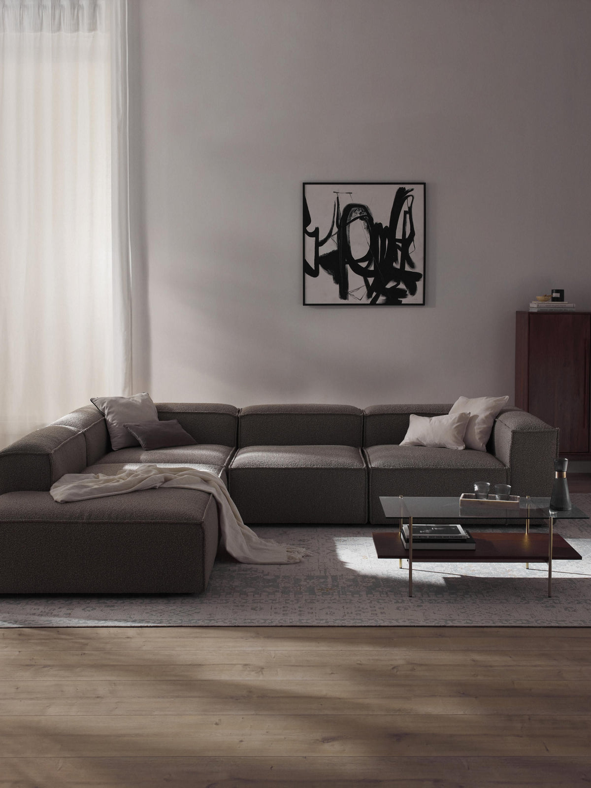Lenvarro XL Modular Bouclé Corner Sofa (4-Seater)