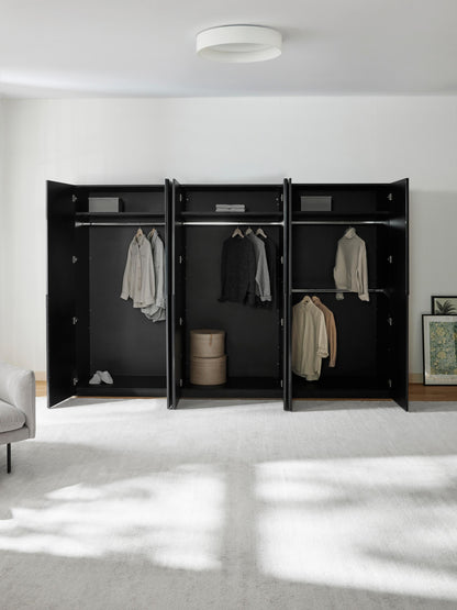 Leobrino Modular Hinged-Door Wardrobe, 300 cm Wide, in Various Sizes