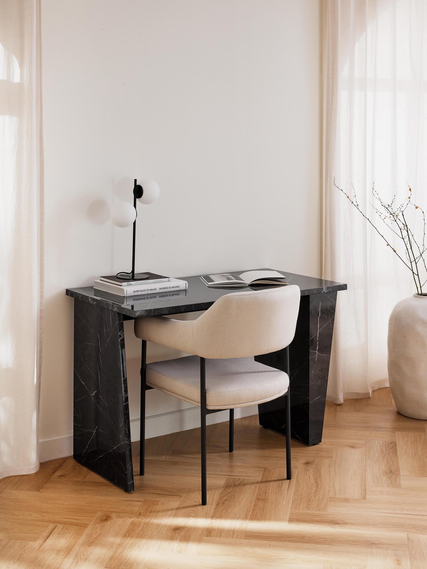 Liamberto Desk, Marble Look