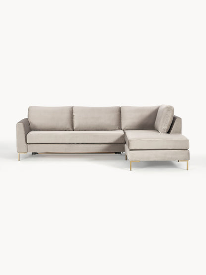 Lunbardo Velvet Sofa Bed with Mattress, 3-Seater