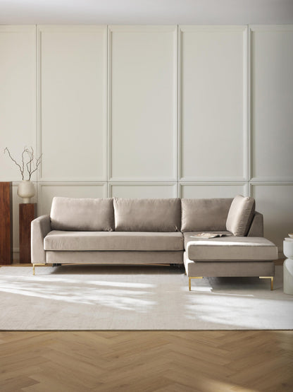 Lunbardo Velvet Sofa Bed with Mattress, 3-Seater