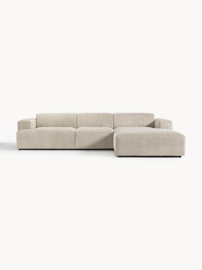 Melzara Corner Sofa in Corduroy (4-Seater)